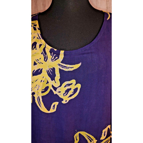 OK Mike Woman One Size Purple Rayon Long Maxi Dress attached Top and Scarf FLAWS - Picture 10 of 16
